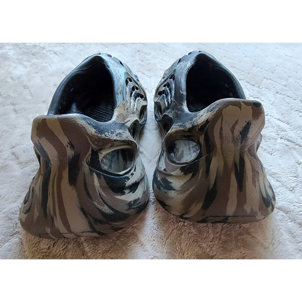 Adidas Yeezy Foam RNR MX Cinder Camo Brown Black Blue Slip On Shoes Mens 6